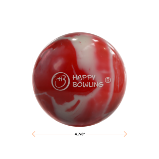 HAPPY BOWLING DUCKPIN BALL 4.7/8" RED/WHITE