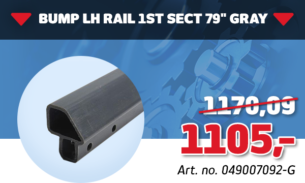 Bump LH Rail 1st Sect 79" Gray Bump LH Rail 1st Sect 79" Gray